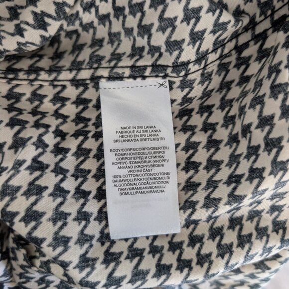 Lauren Ralph Lauren black and white Houndstooth Button Down top size L - Picture 9 of 9